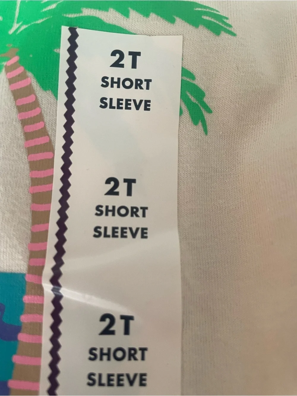 Toddler Short Sleeve Tee with Palm Tree Graphic - White, Green, Pink 4 piece